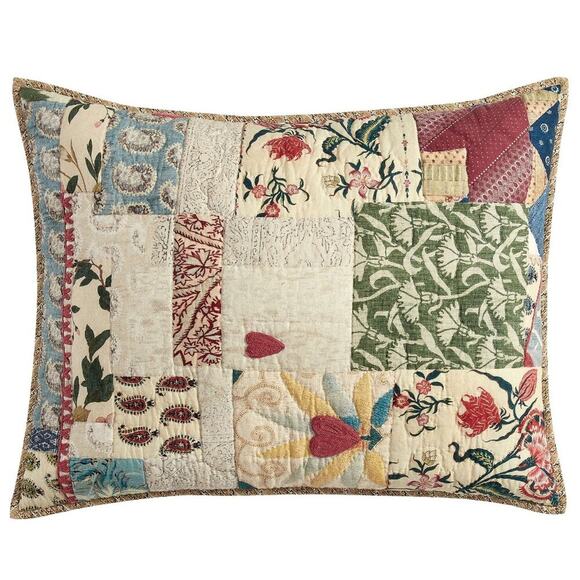 Pottery Barn Elise Love Quilted Reversible Standard Shams Set of 2 Hearts NEW - Picture 1 of 8